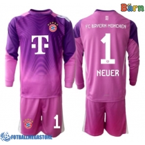 Fotballdrakt Barn Bayern Munich Manuel Neuer #1 Keeper Tredjedraktsett 2025-26 Langermet (+ Korte bukser)